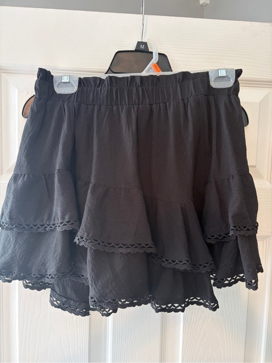 None Dresses & Skirts - Black Ruffle Mini Skirt W/ Sewn In Shorts